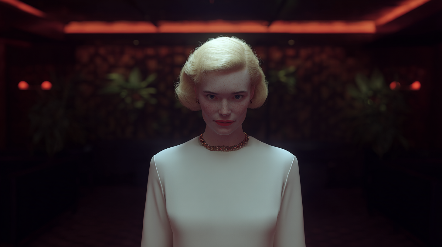 Blonde with chain necklace