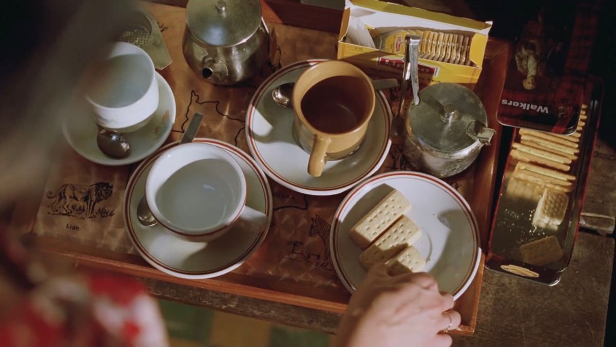 Vintage tea tray still life